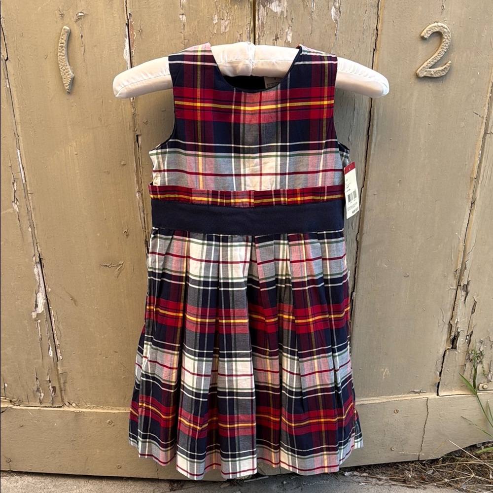 NWT. Plaid, Red, Blue, White Sleeveless